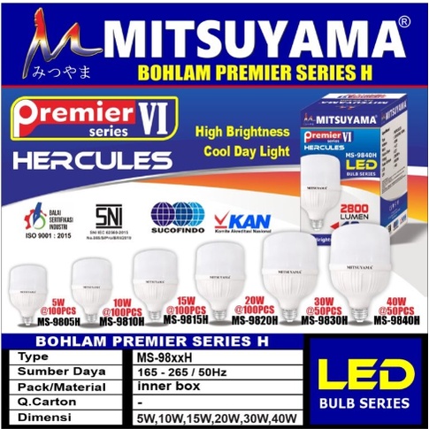 Bohlam LED Premier VI Series Galaxy Plus Mitsuyama MS-98xx+ - 5W