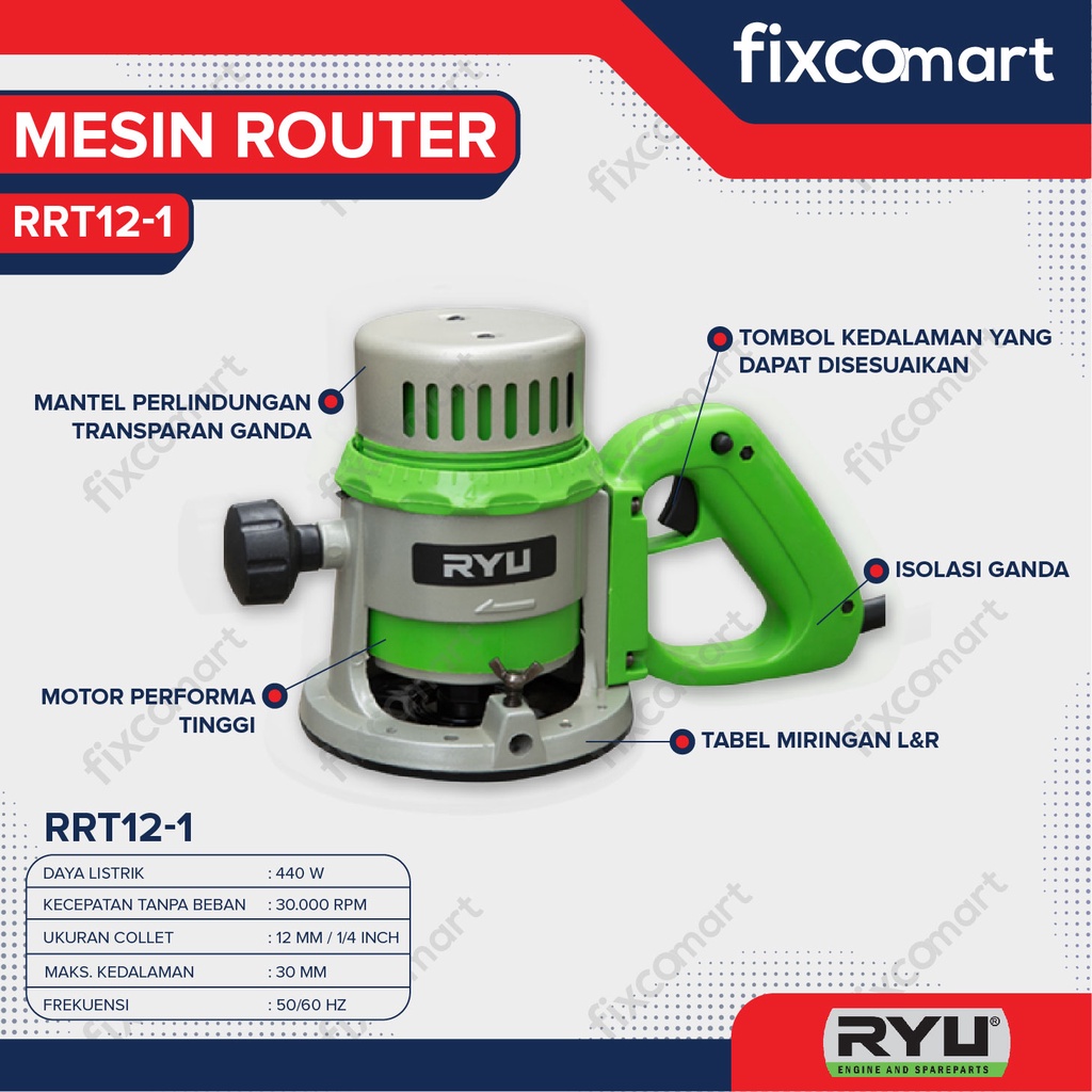 Ryu Router / Mesin Profile Kayu Rrt 12-1 440 W