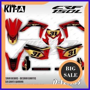 Decal CRF 150 Stiker Motor Honda crf150 fullbody Racing Merah Gold D-I2-585 1M4R23 last stok