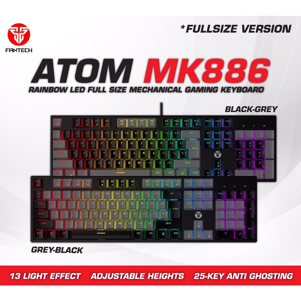 FANTECH ATOM MK886 FULLSIZE RGB MECHANICAL GAMING KEYBOARD