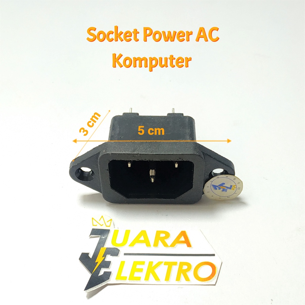 Socket Power AC Komputer / Soket Power Amplifier AC-04 Male (Cowok) 3 PIN