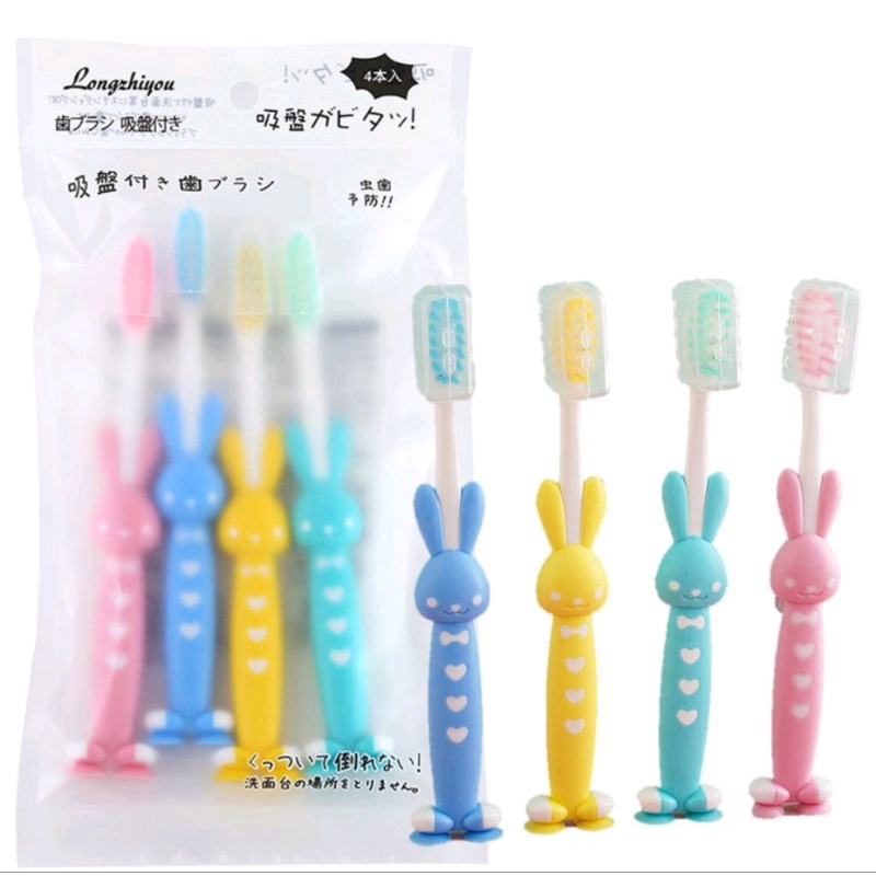 Sikat Gigi Anak 1 SET 4pcs Tavel Toothbrush Double Care Sikat Gigi Halus Lembut