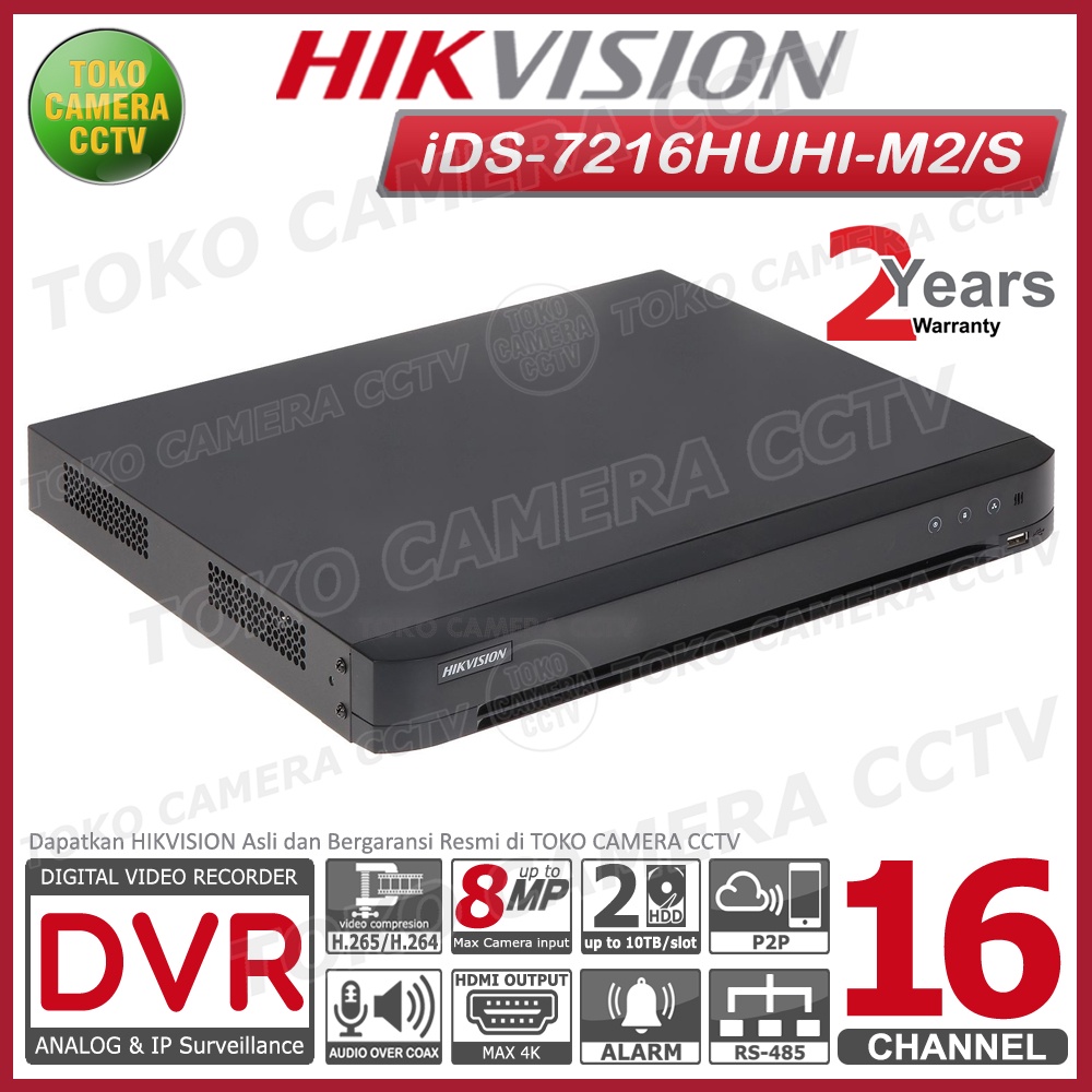 DVR RECORDER CCTV DVR HIKVISION 16 CHANNEL TURBO HD 16CH 5MP