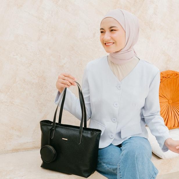 [SVN.12Ma23e] Totebag Flicka W 27 BLACK