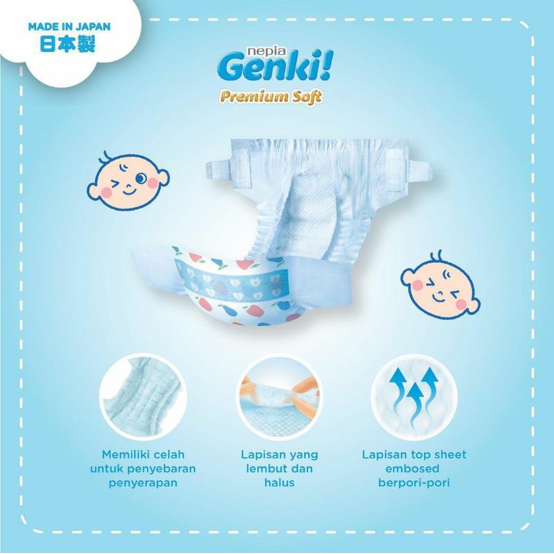 Genki Tape NB 44 / Premium Soft Tape Popok Bayi Newborn