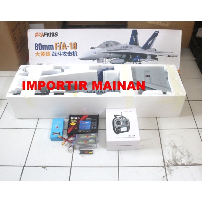 Jet Rc Fms F18 Hornet 80Mm Rtf Pesawat Rc Fms F/A-18 Hornet #Original