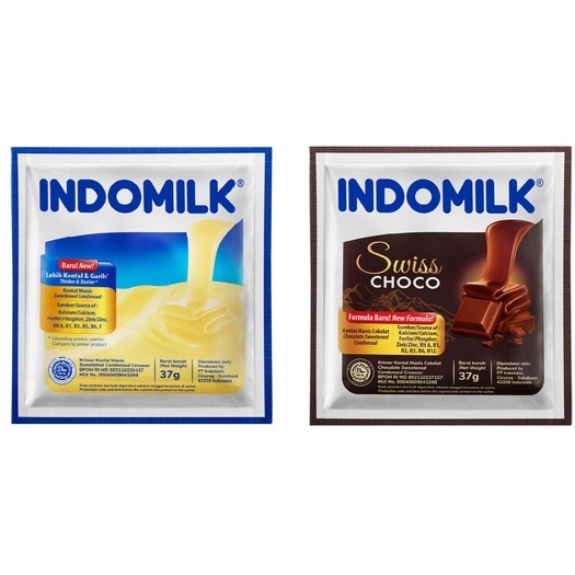 

susu kental manis putih dan coklat indomilk sachet 6 x 37gr