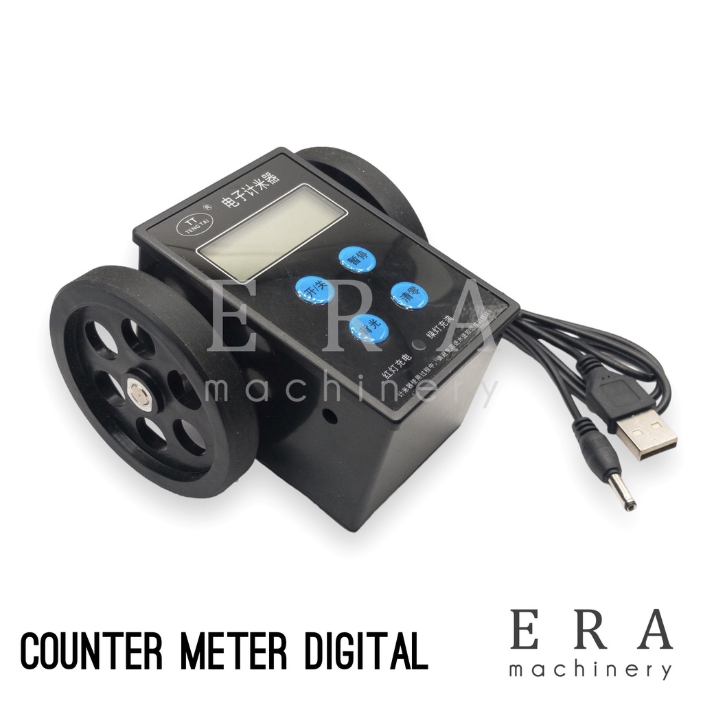 Counter Meter Digital 5 digit Roda Roller Meteran Kain Mesin mirip Kori Measuring Ukur Panjang Pabri