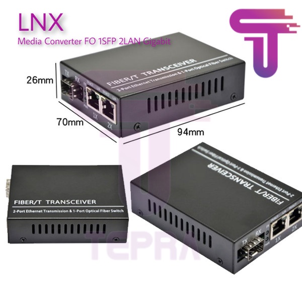 LNX Media Converter FO 1 SFP Port 2 Port Gigabit|1SFP 2LAN FO Switch