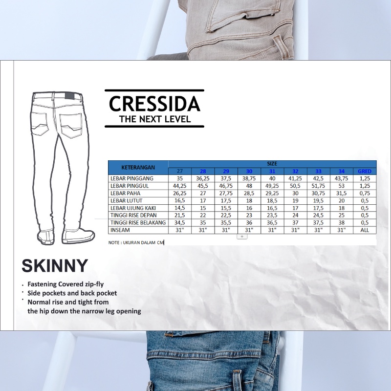 Celana Panjang Jeans Cressida The Next Level Basic Skinny Jeans A224A - Abu