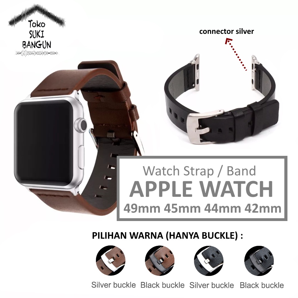 Strap Apple Watch Series Ultra 8 7 6 5 4 3 2 1 49mm 45mm 44mm 42mm TALI JAM Plain NEWTON Genuine Leather