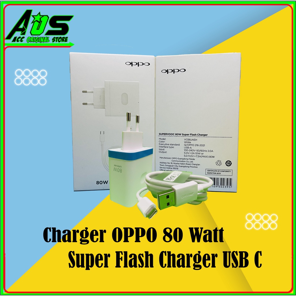 CHARGER OPPO SUPER VOOC 80 WATT / CASAN OPPO FAST CHARGING 80 WATT