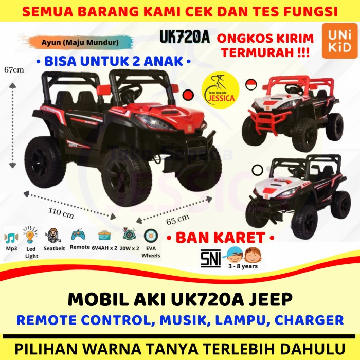 Mobil Aki Remote Control Jeep Unikid UK720 UK 720 bisa Ayun ( lavar stores id )