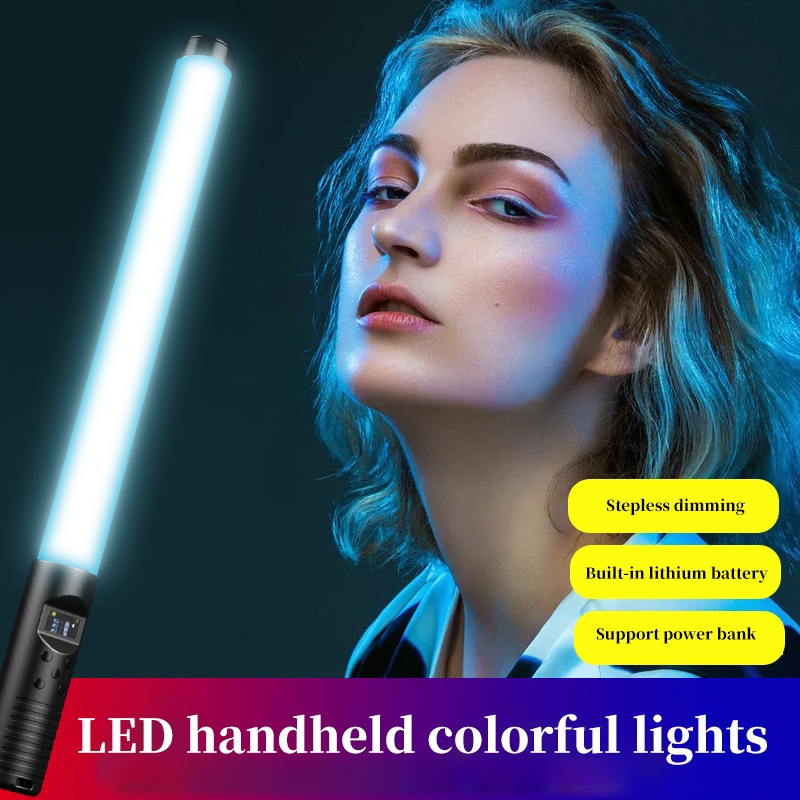 RGB  Handheld Colorful LED Stick Fill Light Handheld LED Flash Light Stick Photographic Lighting  with Remote Control 2000 Lumens