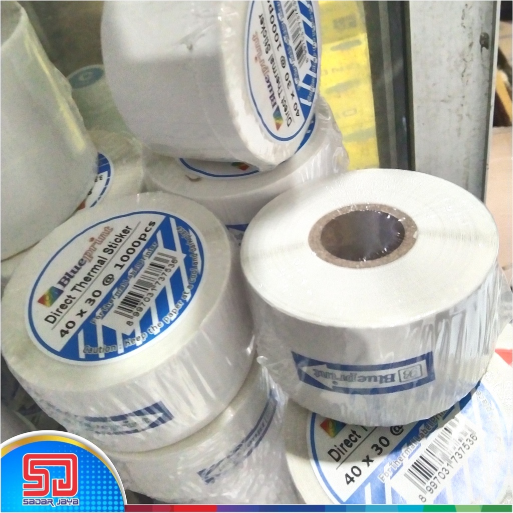 Blueprint Direct Thermal Sticker 40 x 30 mm Stiker Label 40x30 Barcode Harga