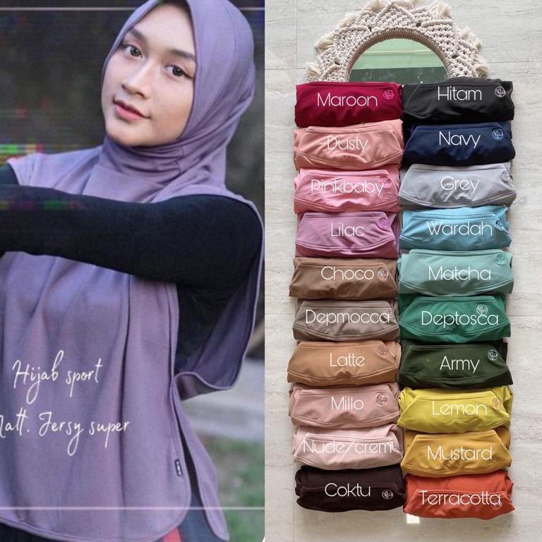 CHEKOUT Hijab Sporty / Hijab Olahraga Muslim / Bergo Sporty / Jilbab Olahraga / Hijab Senam Hijab Go