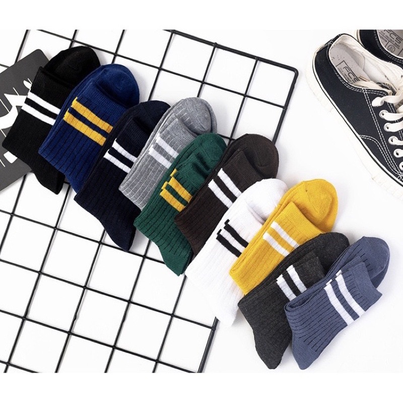 Kaos Kaki Panjang Fashion Di Atas Mata Kaki Murah Sedang / Kaus Kaki Sport Unisex Casual Sporty Olahraga Pria Wanita Import Socks Abu Hitam Putih BY SMOLL