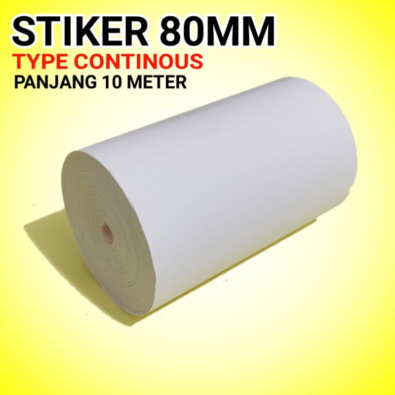 

Label sticker continuous 80mm x 10 meter tebal - label kertas thermal murah