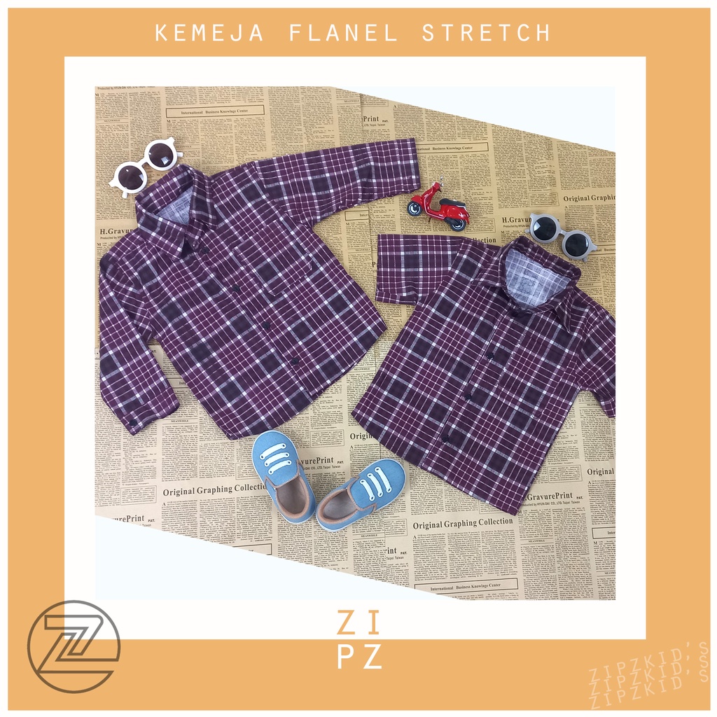 Promo Baju anak / Kemeja Flanel Anak / Kemeja anak bahan stretch Red Kotak Kotak / kemeja anak murah