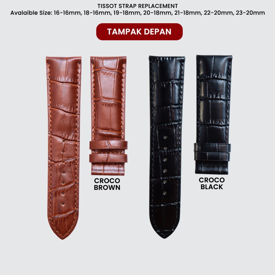 Tali Kulit Jam Tangan Strap Leather Kulit 16mm 18mm 20mm 21mm