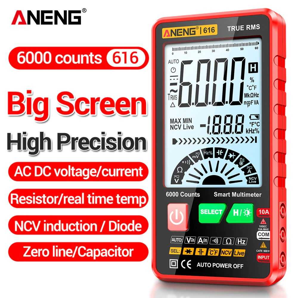 (BISA COD) FTIHSHP ANENG Digital Multimeter Large Screen Backlight Voltage Tester - 616