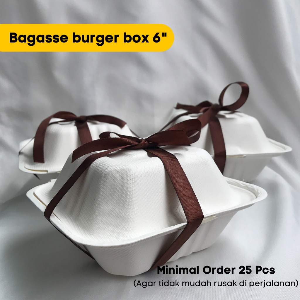 

BAGASSE BURGER BOX 6" | BOX BENTO CAKE MURAH TEBAL