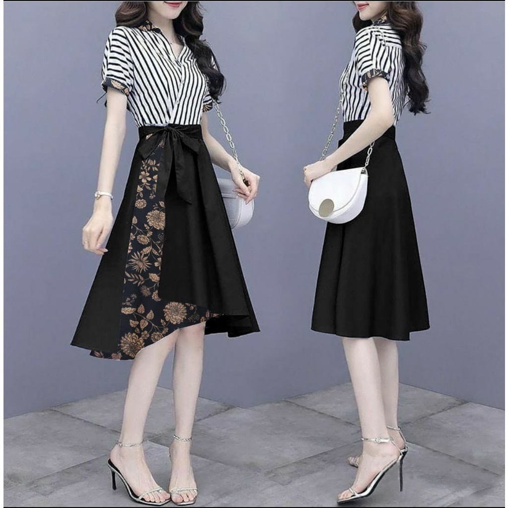 FWG - DRESS FOMILA / DRESS KOREA STYLE / DRESS WANITA / BAJU DRESS WANITA BARU / DRESS / DRESS MOTIF