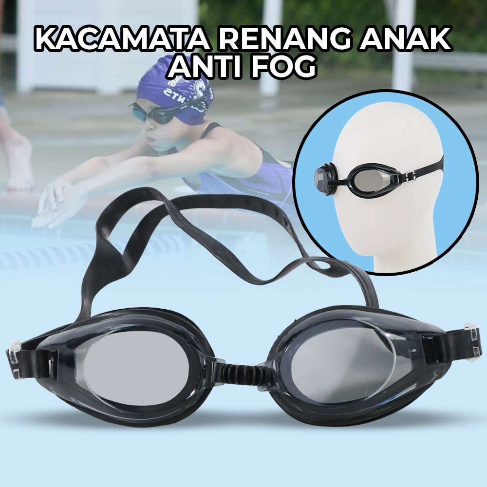 [TOSERBA_EMAK] - Kacamata Renang Anak Anti Fog - EE243 - Black