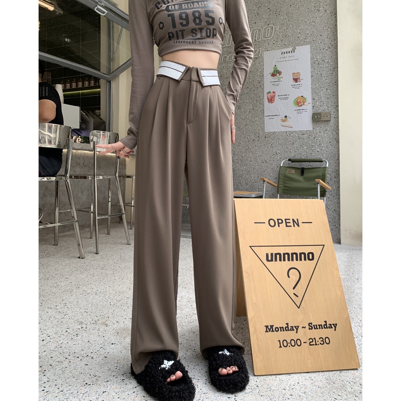 Celana Kulot Highwaist Loose Celana Panjang Hitam Celana Wanita Straight Pants Korean Style