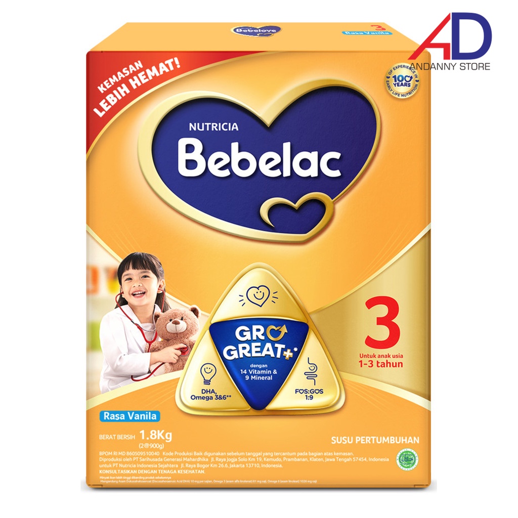 BEBELAC 3 1800GR (1-3 TAHUN) / SUSU FORMULA BAYI