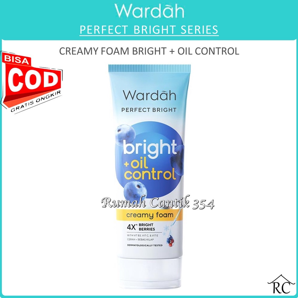 COD - [NEW] Wardah Perfect Bright Creamy Foam Bright + Oil Control - Sabun Cuci Muka (Face Wash) untuk Kulit Cenderung Berminyak - RUMAH CANTIK 354