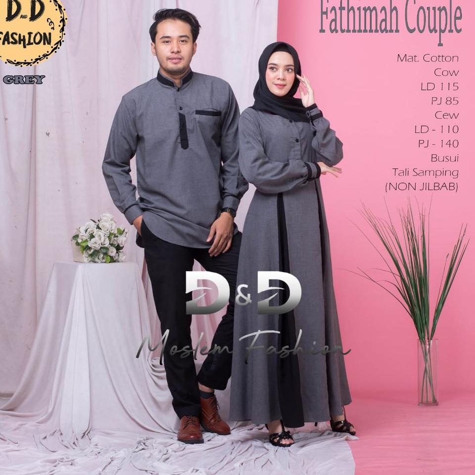 Baju Couple Sarimbit Pasangan Muslim Suami Istri - Fathimah Couple High Quality - Couple Muslim - Ba
