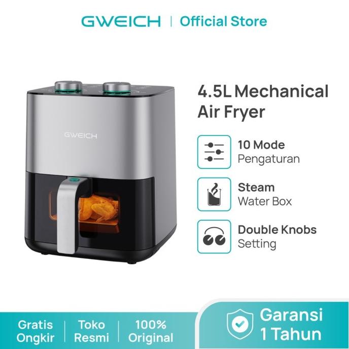 Gweich Air Fryer Low Watt 4.5 L Dual Tombol Penggorengan Tanpa Minyak Storrianake