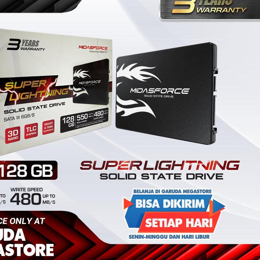SSD MIDASFORCE 128 GB RESMI ORIGINAL SSD 128GB
