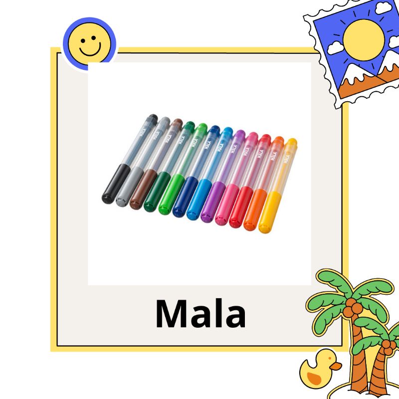 

MALA Pena tinta berwarna, warna campuran. 12 pcs