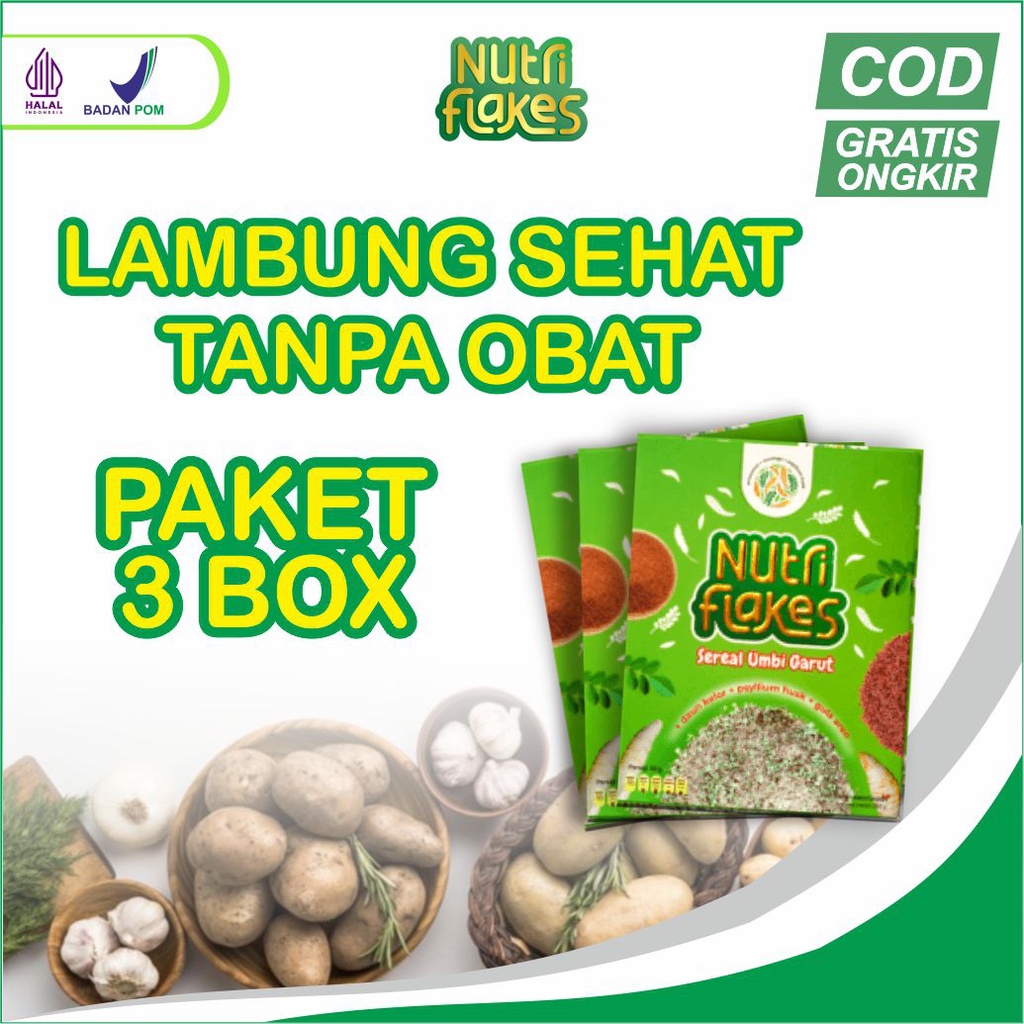 

[3 Box] NUTRIFLAKES - SERAL ENAK UMBI GARUT ARASI MAG DAN GERD 100% ASLI