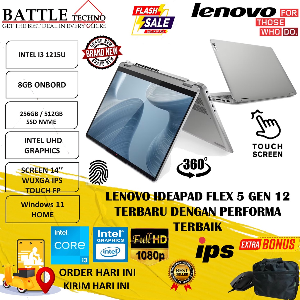 Laptop Touchscreen Lenovo Flex Ideapad 5 14ITL05 Intel Core i3 1215U 8GB 1TB SSD Windows 11 Grey