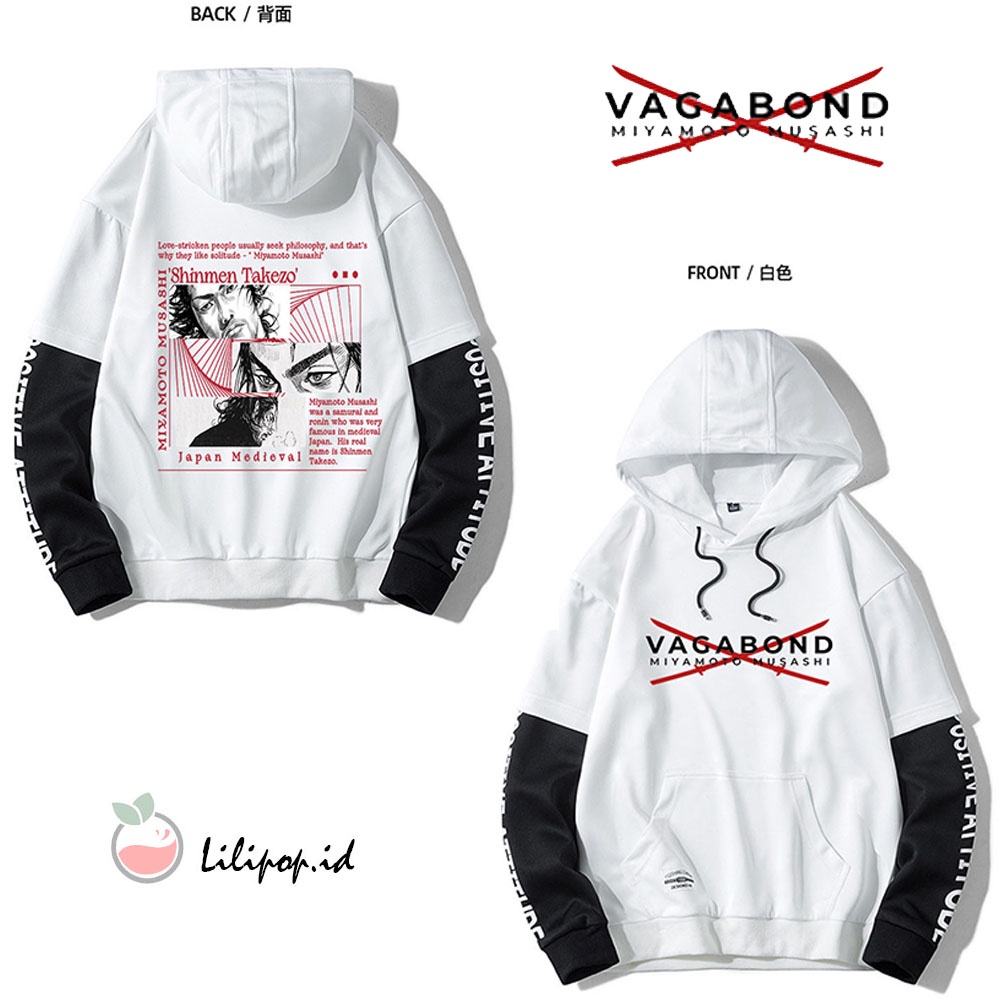 Lilipop.id Sweater Hoodie Vagabond Pria wanita Hoodie Kupluk Jumper Outwear Long sleve Trendy Terbaru