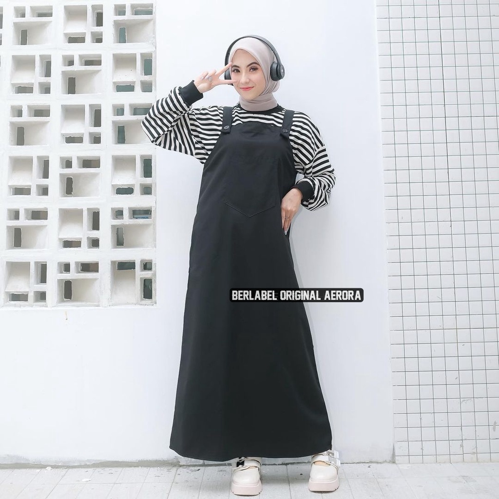 Baju Kodok Anya Overall Overal Rok Wanita Motif Polos Premium Terbaru 2023 Simpel Cantik Kekinian