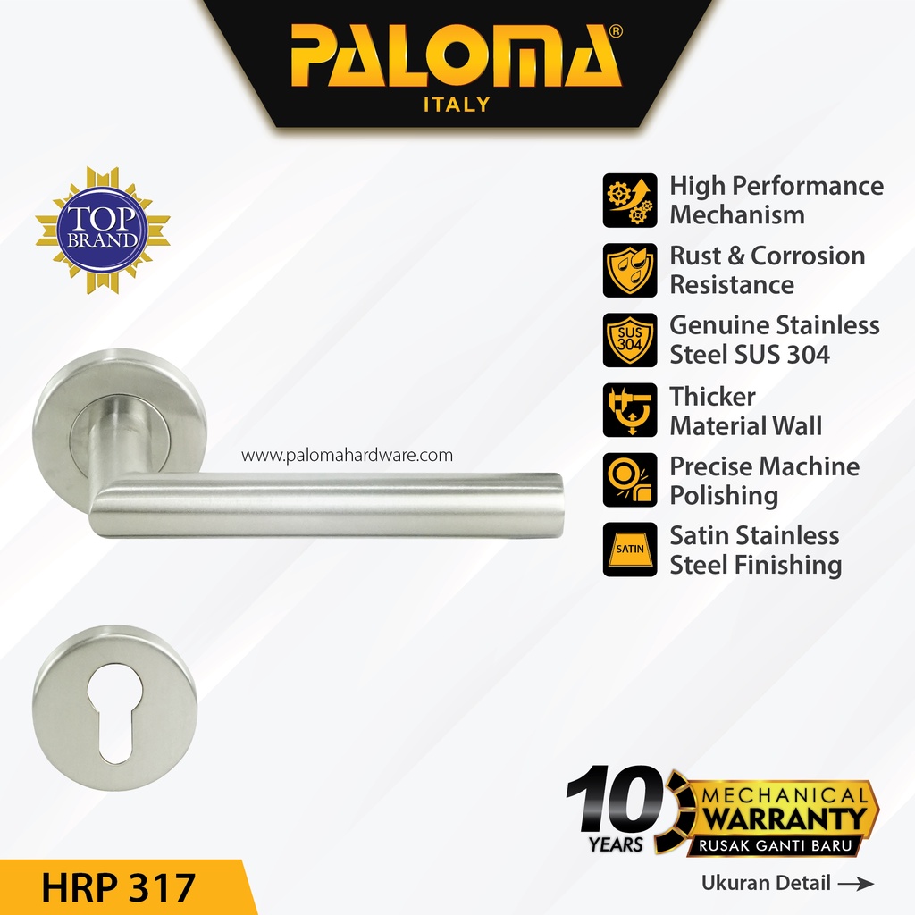 PALOMA HRP 317 Handle Pintu Roses Stainless Steel Lever Gagang Door