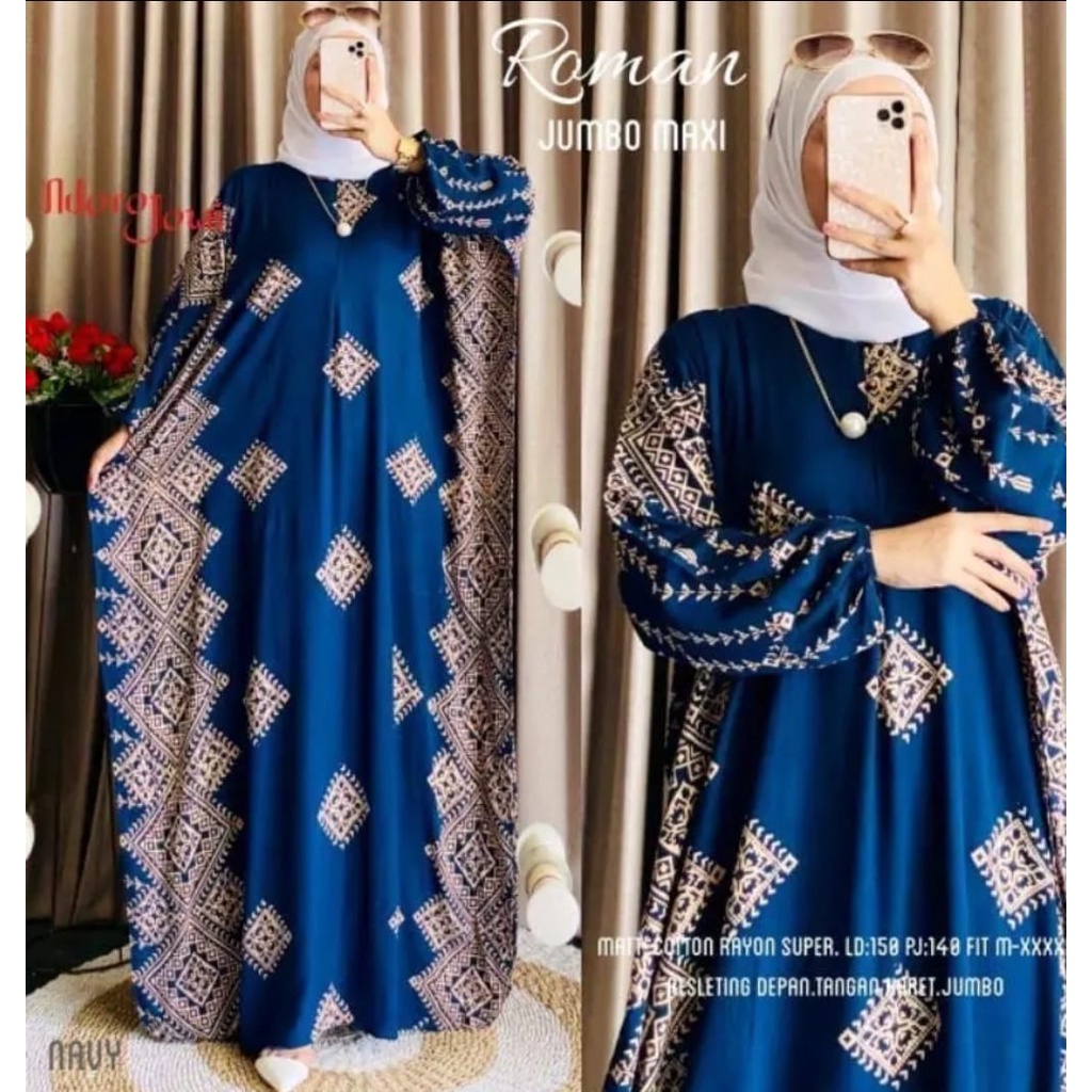 Gamis Kaftan Motif Terbaru Jumbo Busui Panjang Viral Daster Arab Murah Kekinian