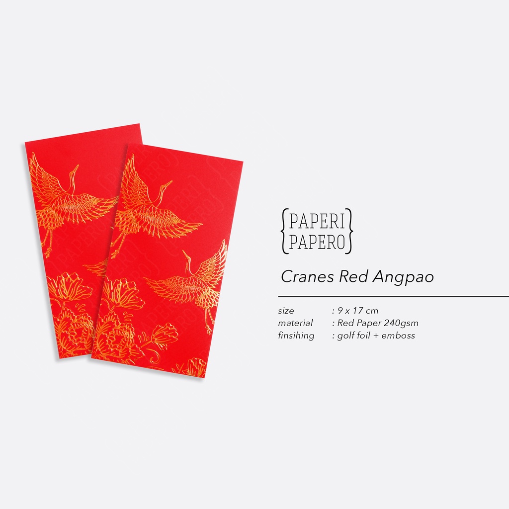 

Red Envelope Crane Bird - Amplop Angpao Merah Burung Emas Bangau Bunga