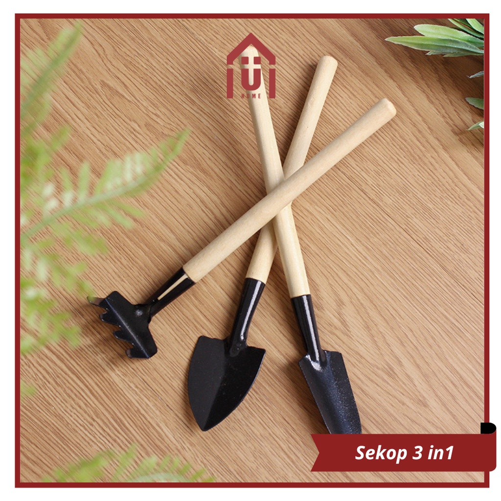 UNISO - SEKOP SET ALAT BERKEBUN 3 IN 1 / SET ALAT BERKEBUN / ALAT BERKEBUN MINI 3 IN 1 / SEKOP GARPU CANGKUL MINI SET