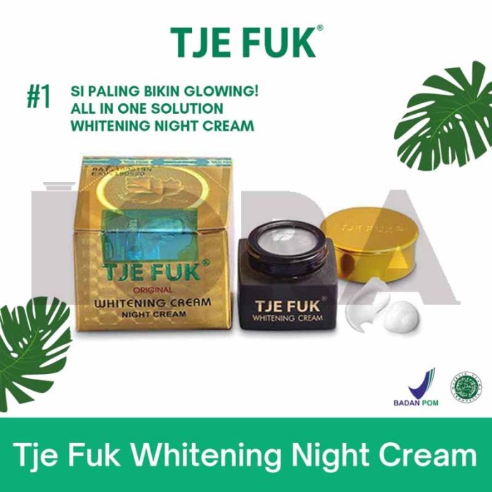 Tje Fuk Whitening NIGHT Cream Original 15g - Krim Wajah MALAM