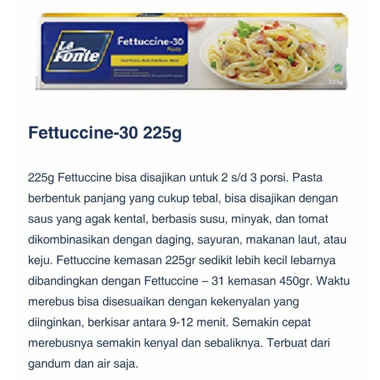 

Fettucine Lafonte 225g