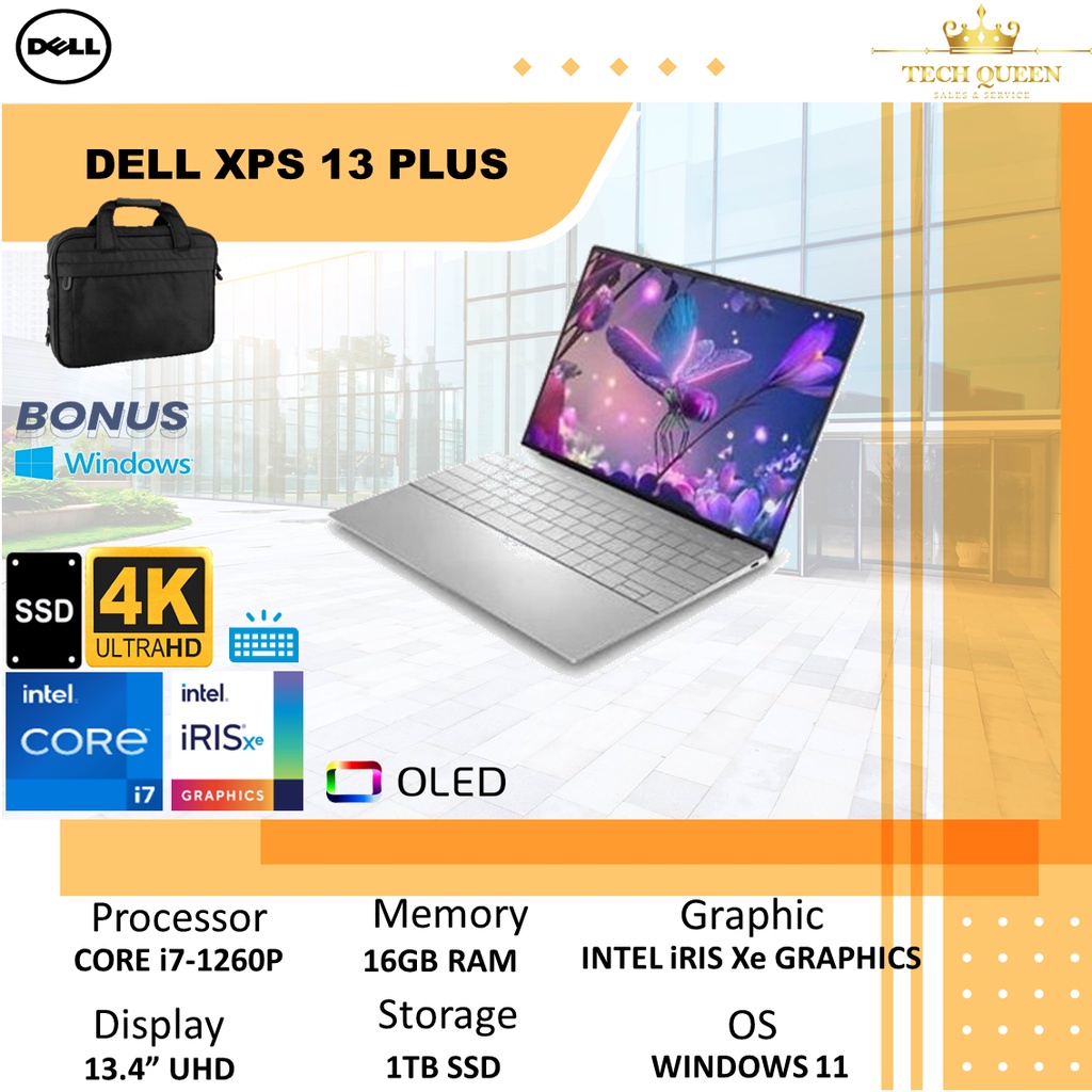 DELL XPS 13 PLUS 9320 OLED 4K UHD TOUCH - I7 1260P 16GB 1TBSSD WINDOWS 11 13.4 INCHI