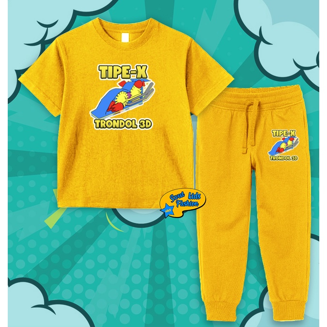 Setelan Anak TipeX Trondol Jogger Kaos Anak Tipe X Trondol 3D Set