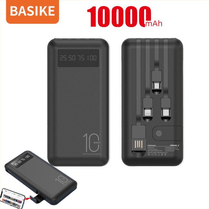 SALE powerbank 10000mah BASIKE asli Dengan kabel Isi daya semua telepon