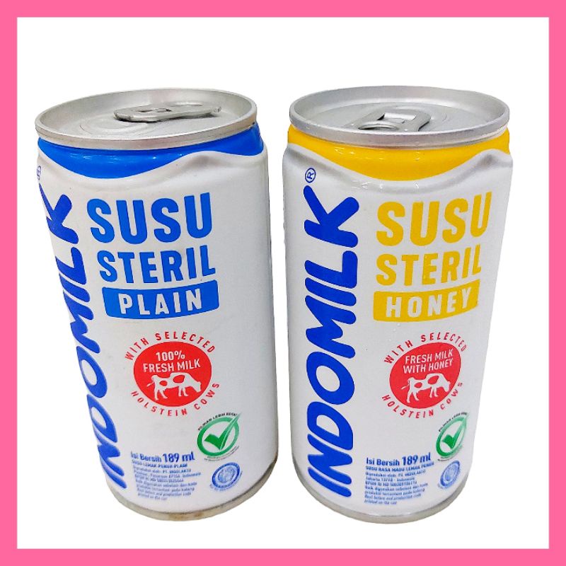 

susu steril indomilk kaleng honey madu plain 189ml