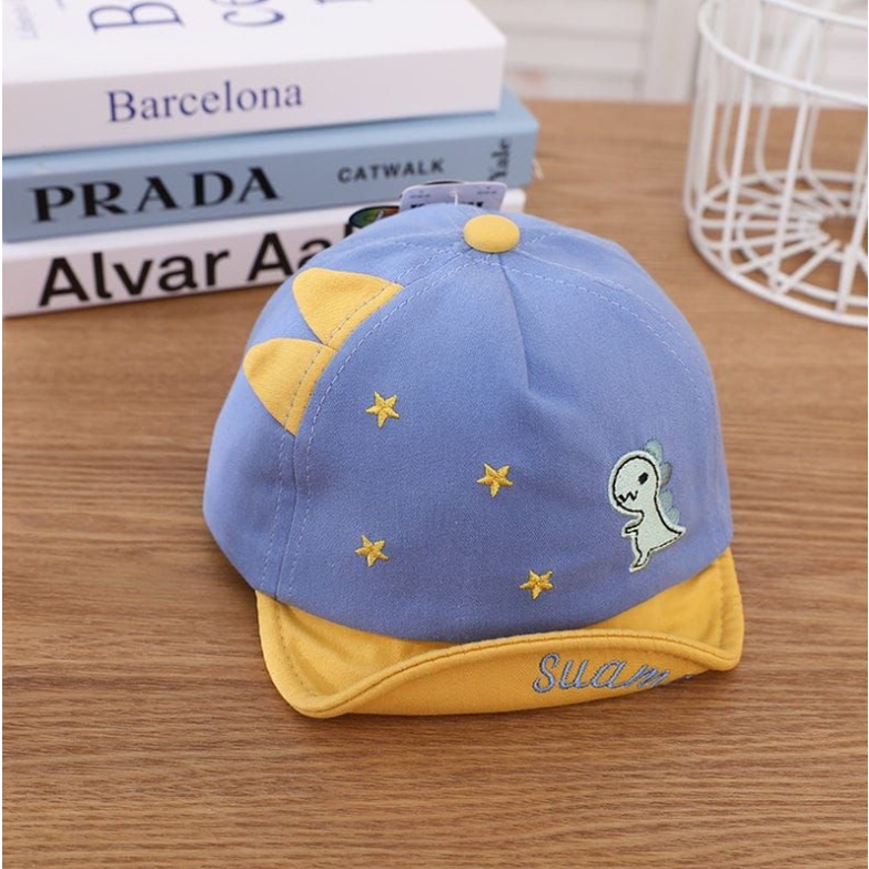 Topi Dino Star 0-2 Tahun PREMIUM QUALITY model baseball bayi laki sapi tanduk lucu CBKS VC